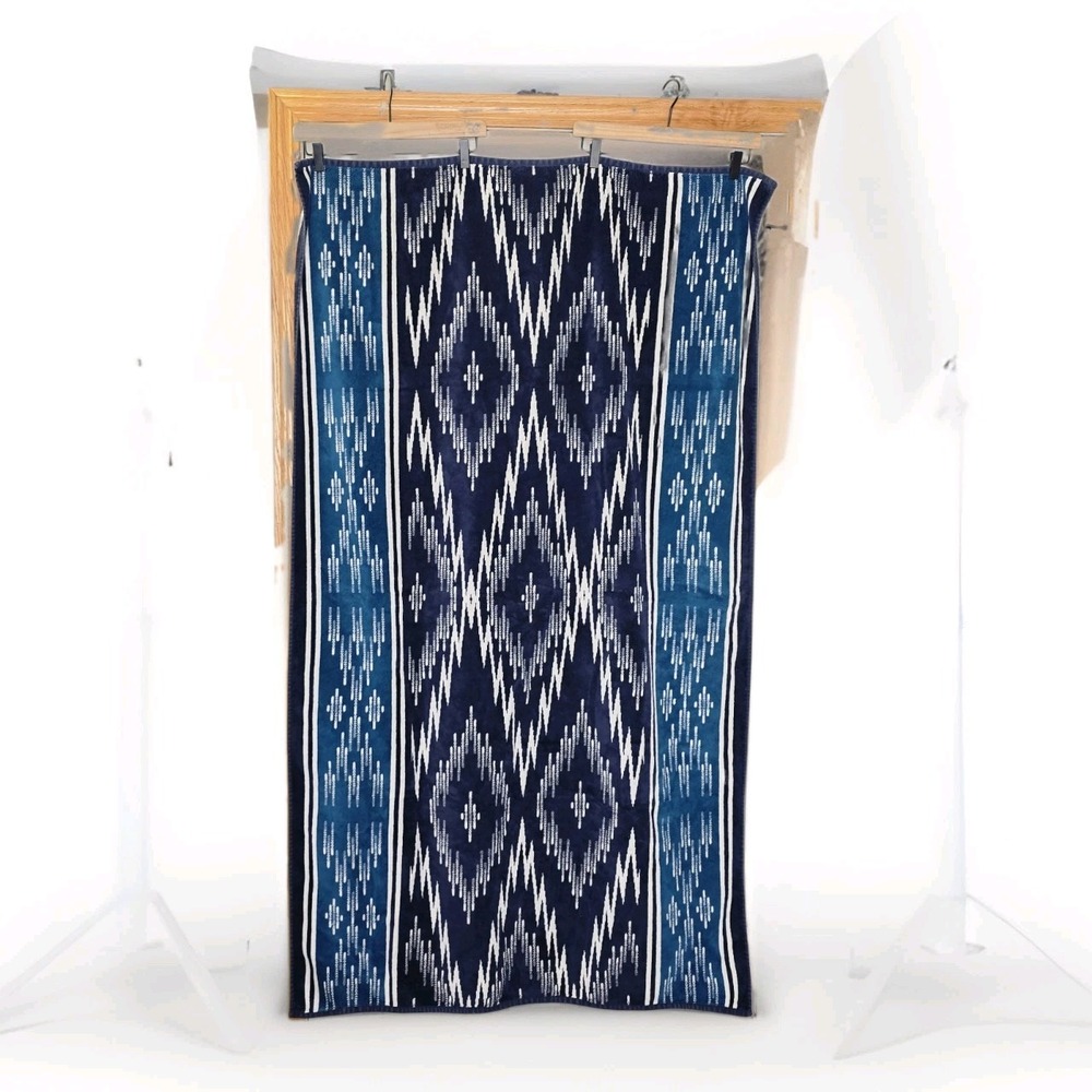 Pendleton Home Collection Bath Beach Towel Southwest Tribal Blue White 40x66